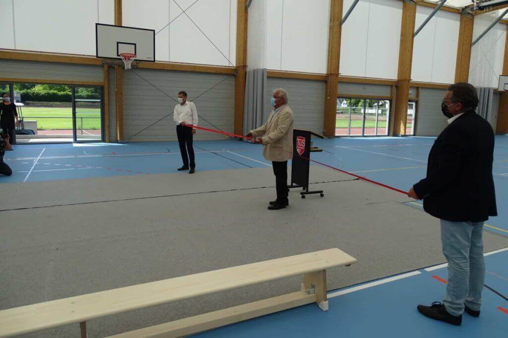 Construction du premier gymnase avec enveloppe textile en Allemagne