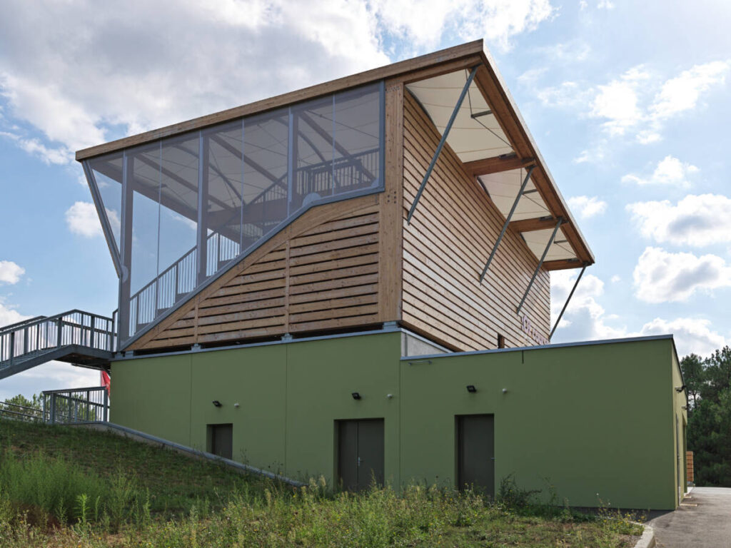 covered grandstand at Le Mans, France