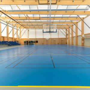 sport complex with timber frame and tensile roof