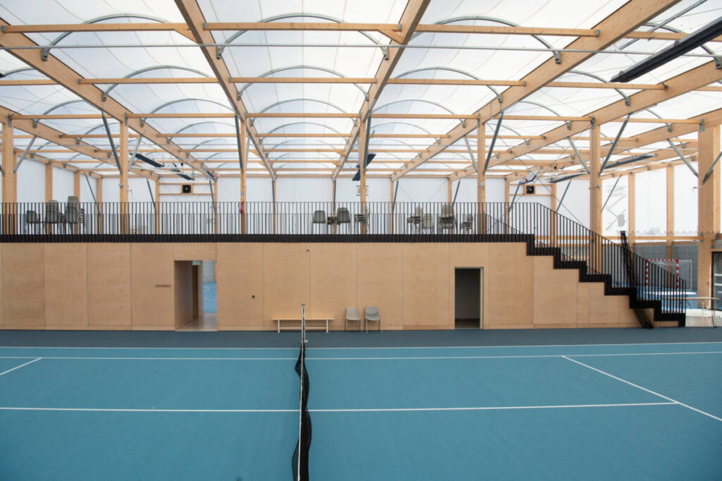 sports complex in timber wood construction - Saint Clar, France