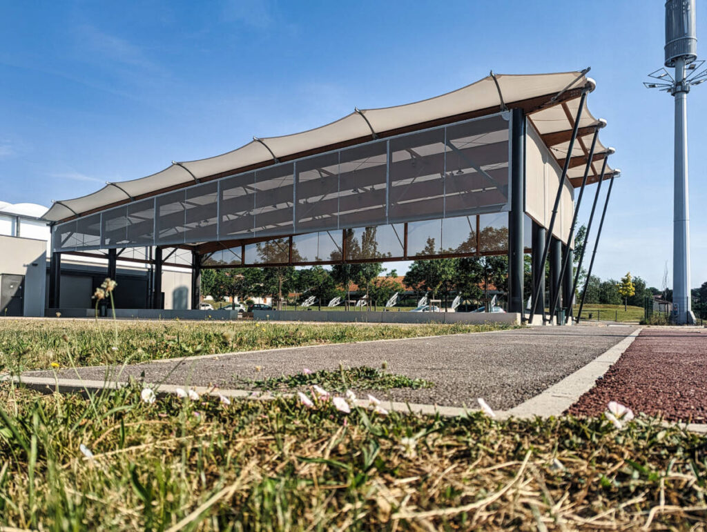 Building of a boulodrome in Saint-Genis-Laval, France