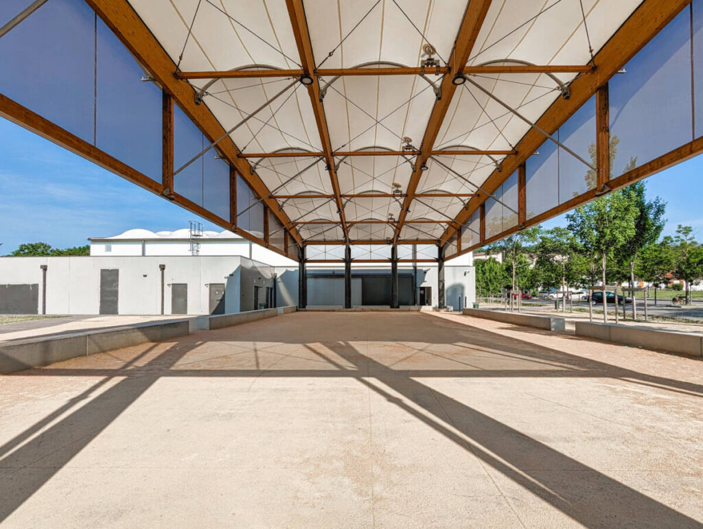 Building of a boulodrome in Saint-Genis-Laval, France