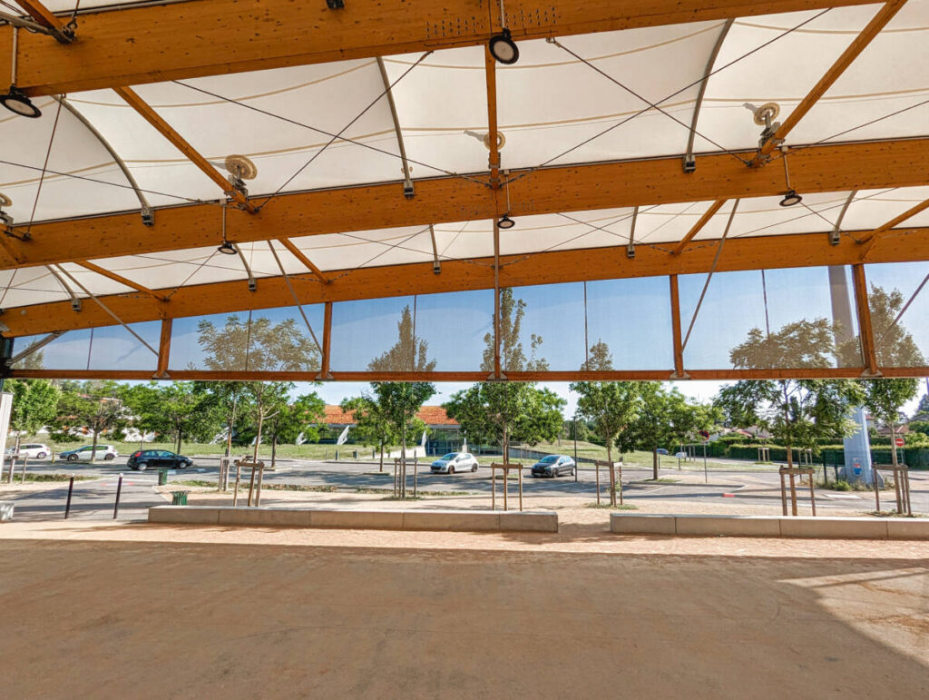 Building of a boulodrome in Saint-Genis-Laval, France