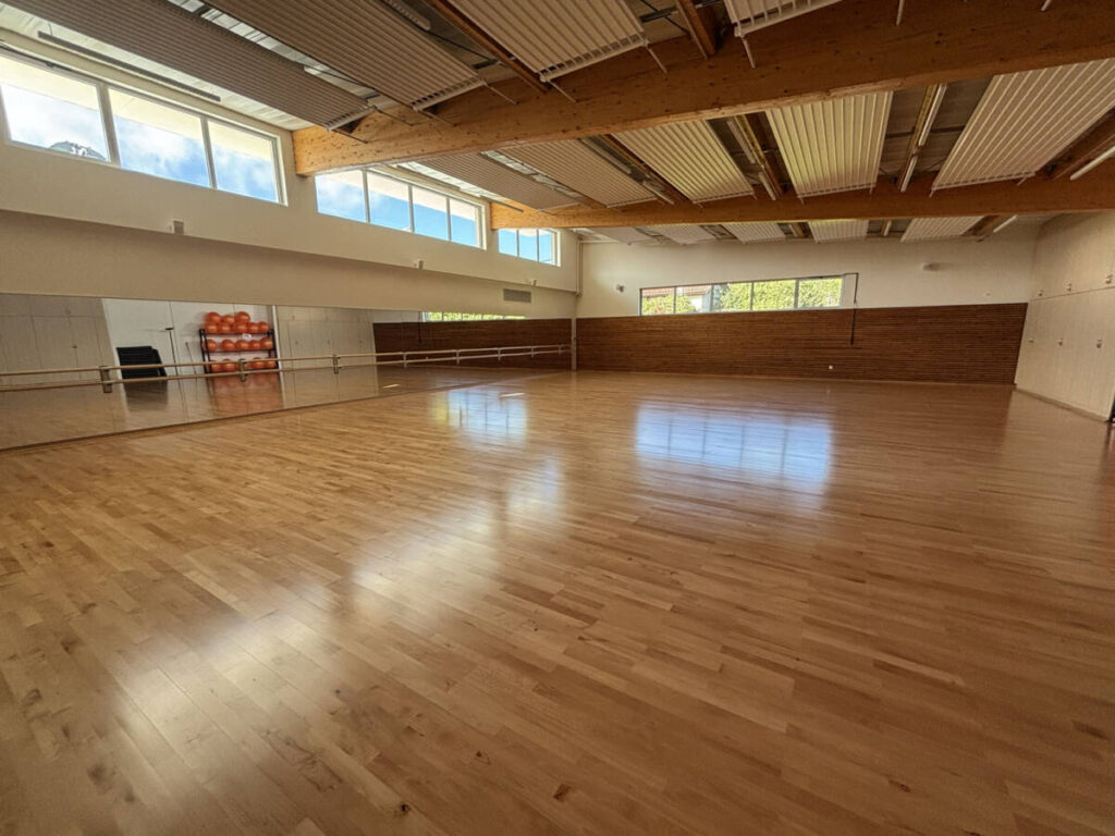 Construction of a complex in Lucenay (France): sports hall with textile membrane and wooden frame, with annexes.