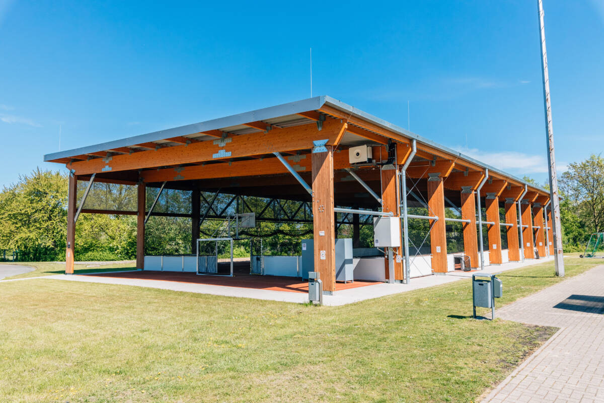 Sports hall construction in Bielefeld, Germany