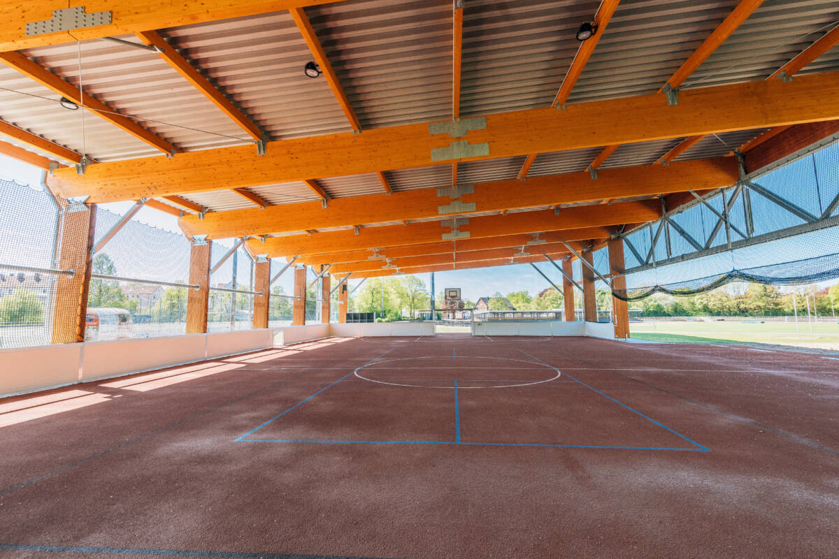 Sports hall construction in Bielefeld, Germany