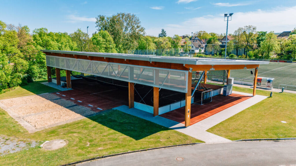 Sports hall construction in Bielefeld, Germany