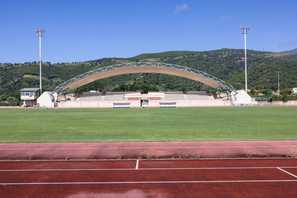 Covered grandstand in Lucciana, Corsica